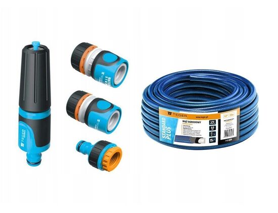 Dārza laistīšanas komplekts 1/2" (20m šļūtene, smidzinātāja komplekts) / TEGER